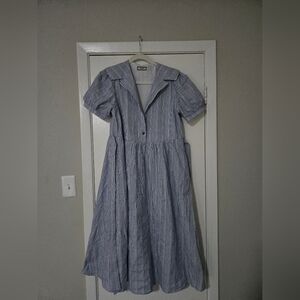 Striped Blue Midi Dress